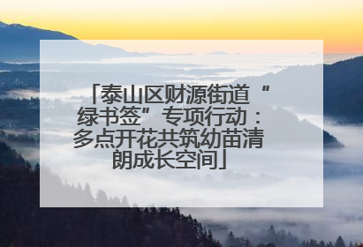 泰山区财源街道“绿书签”专项行动：多点开花共筑幼苗清朗成长空间