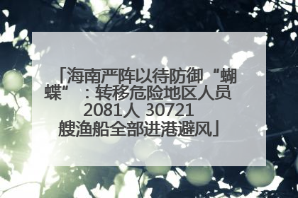 海南严阵以待防御“蝴蝶”：转移危险地区人员2081人 30721艘渔船全部进港避风