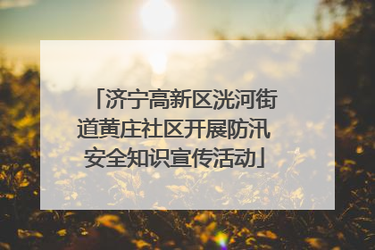 济宁高新区洸河街道黄庄社区开展防汛安全知识宣传活动