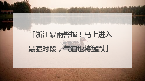 浙江暴雨警报！马上进入最强时段，气温也将猛跌