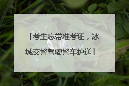 考生忘带准考证，冰城交警驾驶警车护送
