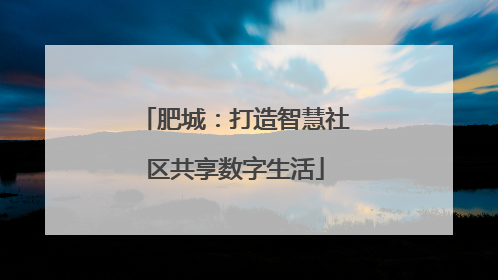 肥城：打造智慧社区共享数字生活
