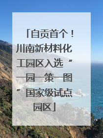 自贡首个！川南新材料化工园区入选“一园一策一图”国家级试点园区