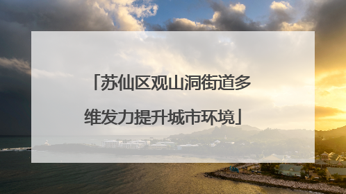苏仙区观山洞街道多维发力提升城市环境