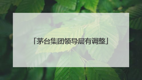 茅台集团领导层有调整