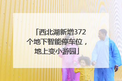 西北湖新增372个地下智能停车位，地上变小游园