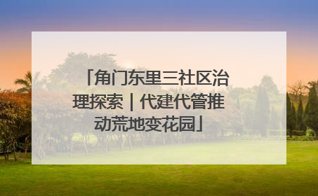 角门东里三社区治理探索｜代建代管推动荒地变花园