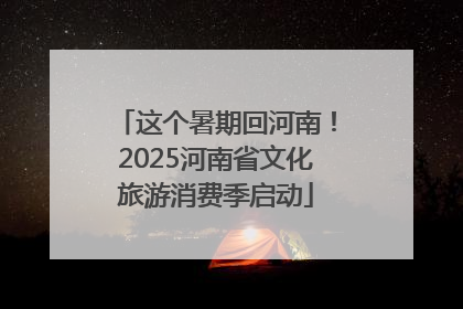 这个暑期回河南！2025河南省文化旅游消费季启动