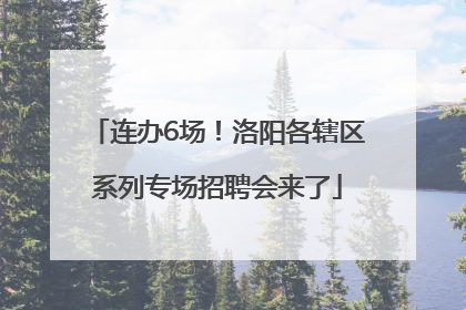 连办6场！洛阳各辖区系列专场招聘会来了