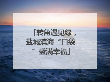 转角遇见绿，盐城滨海“口袋”盛满幸福