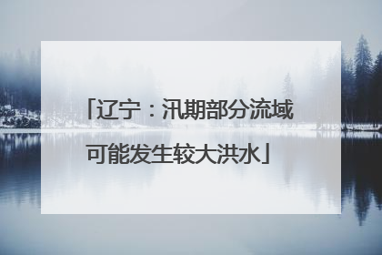 辽宁：汛期部分流域可能发生较大洪水