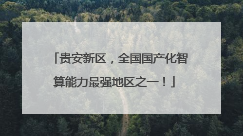 贵安新区，全国国产化智算能力最强地区之一！