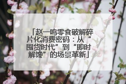 赵一鸣零食破解碎片化消费密码：从“囤货时代”到“即时解馋”的场景革新