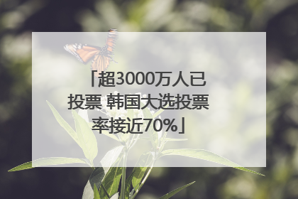 超3000万人已投票 韩国大选投票率接近70%