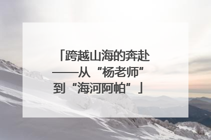 跨越山海的奔赴——从“杨老师”到“海河阿帕”