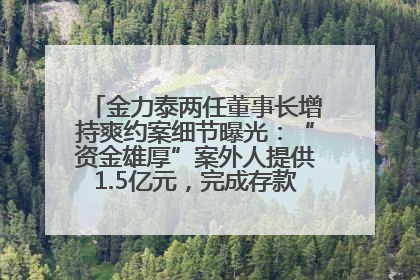 金力泰两任董事长增持爽约案细节曝光：“资金雄厚”案外人提供1.5亿元，完成存款证明后当日转回