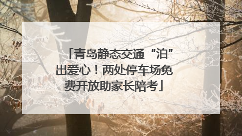 青岛静态交通“泊”出爱心！两处停车场免费开放助家长陪考