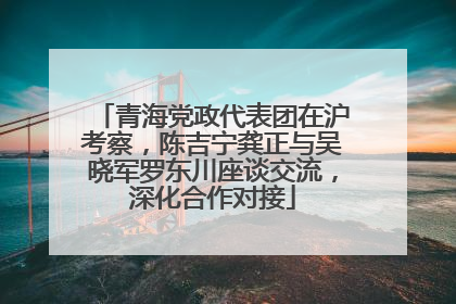 青海党政代表团在沪考察，陈吉宁龚正与吴晓军罗东川座谈交流，深化合作对接
