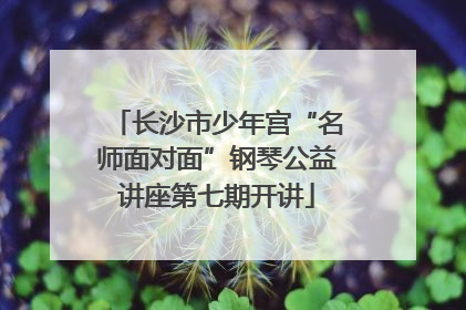 长沙市少年宫“名师面对面”钢琴公益讲座第七期开讲