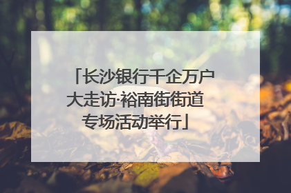 长沙银行千企万户大走访·裕南街街道专场活动举行
