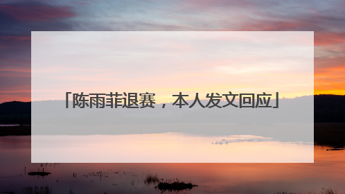 陈雨菲退赛，本人发文回应