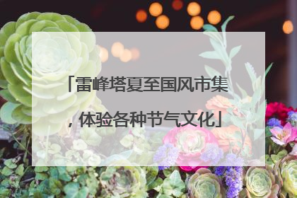 雷峰塔夏至国风市集，体验各种节气文化