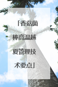 香菇菌棒高温越夏管理技术要点