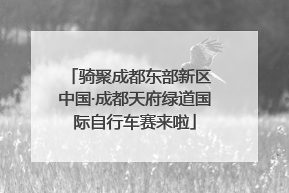骑聚成都东部新区 中国·成都天府绿道国际自行车赛来啦