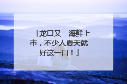 龙口又一海鲜上市，不少人夏天就好这一口！