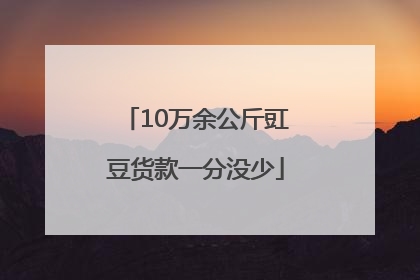 10万余公斤豇豆货款一分没少