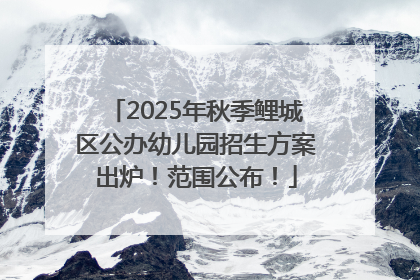 2025年秋季鲤城区公办幼儿园招生方案出炉！范围公布！