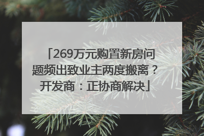 269万元购置新房问题频出致业主两度搬离？开发商：正协商解决