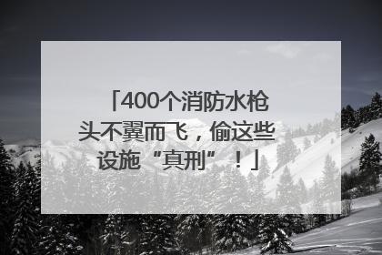 400个消防水枪头不翼而飞，偷这些设施“真刑”！