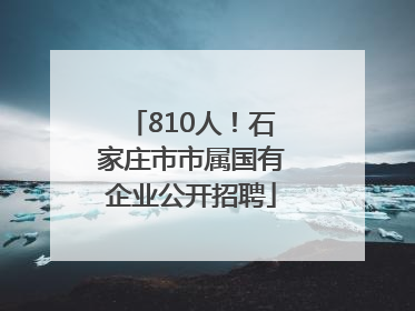 810人！石家庄市市属国有企业公开招聘