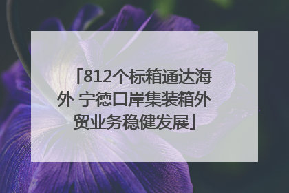 812个标箱通达海外 宁德口岸集装箱外贸业务稳健发展