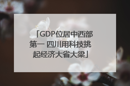 GDP位居中西部第一 四川用科技挑起经济大省大梁